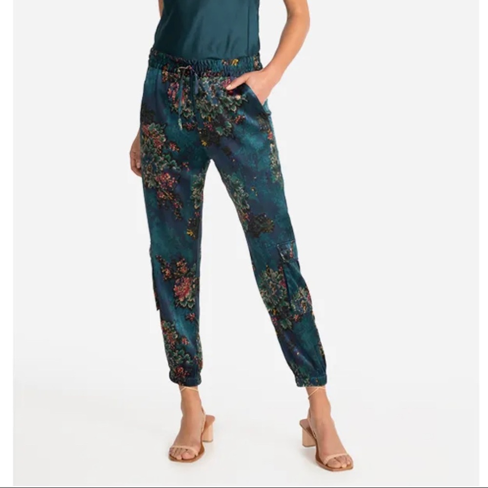 Johnny Was BIYA Marcelle Stretch Silk Pants Medium